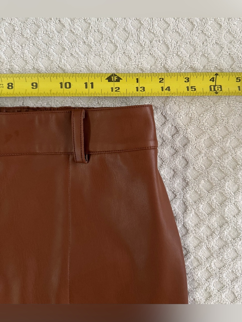 Brochu Walker The Stone Vegan Leather Cropped Pant Cognac Brown XS Tapered Leg - Picture 16 of 16